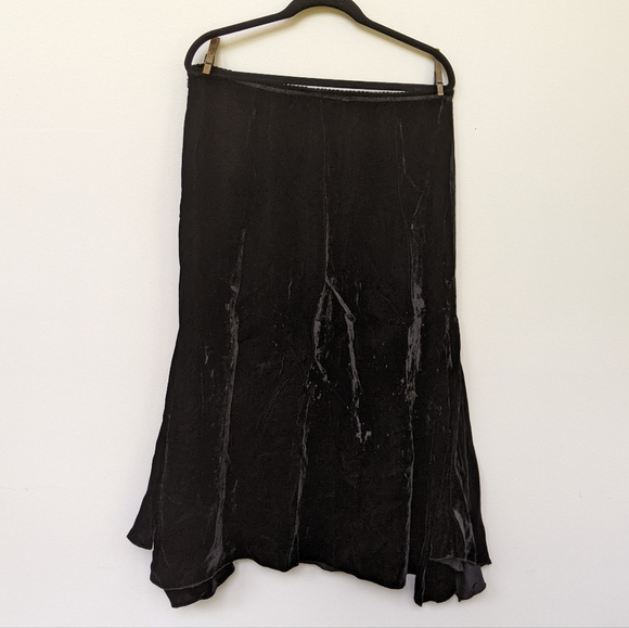 J Jill Velvet Black Asymmetric Skirt Size M - Picture 4 of 7